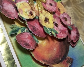 FOREVER BIRTHDAY Ms KAREN - 3D greeting card/art display - designer handcrafted - unique