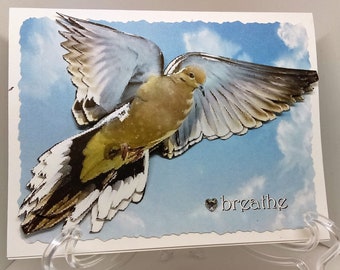 MOURNING DOVE - 3D note card/art display - all-occasion - designer handcrafted - unique
