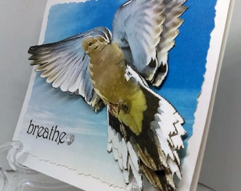 MOURNING DOVE - 3D note card/art display -  all-occasion - designer handcrafted - unique