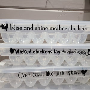 Humorous egg container decals