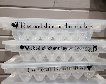 Humorous egg container decals