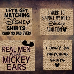 Real Men Wear Mickey Ears Don't Do Matching Shirts Work Etsy