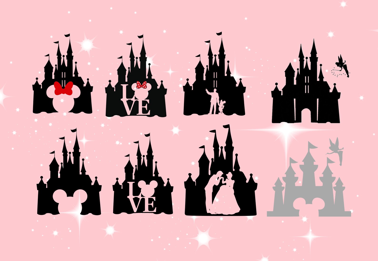 Disney castle decals cinderella castles cinderella Etsy