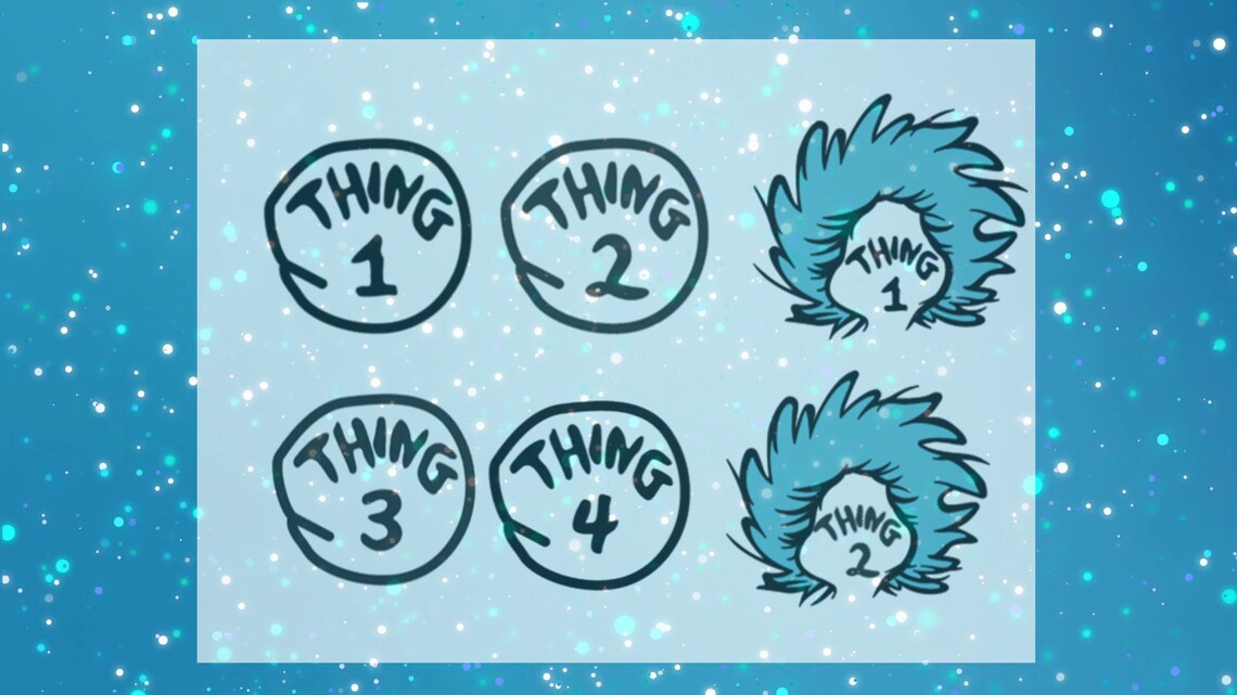 Thing 1 iron on decal thing 2 iron on decal thing 1 shirt Etsy