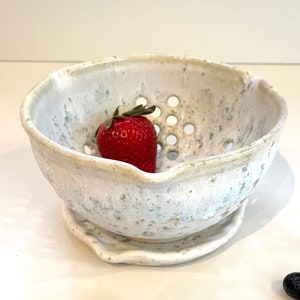 Berry Bowl and Plate Set, Sea Salt Glaze..perfect for grapes, berries, pitted fruit before it is ripe.