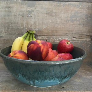 Huge Fruit, Centerpiece, Statement or Working Bowl in Robin's Egg Blue glaze...this bowl is perfect for your countertop with multiple uses.