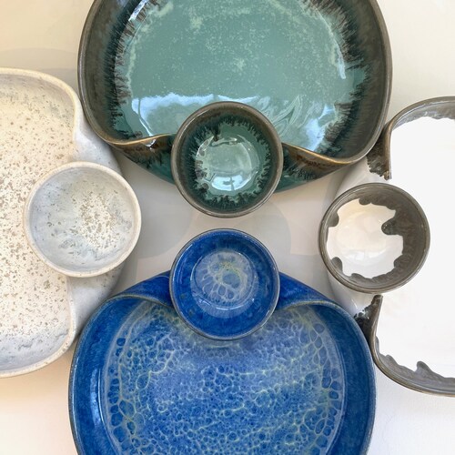 Stoneware Chip and Dip Etsy