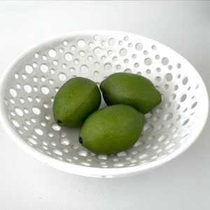 NEW...Fruit Bowl...a must for airing your avocados, pitted fruit or tomatoe's before they're ripe...in 4 glaze colors...and 3 sizes. image 9