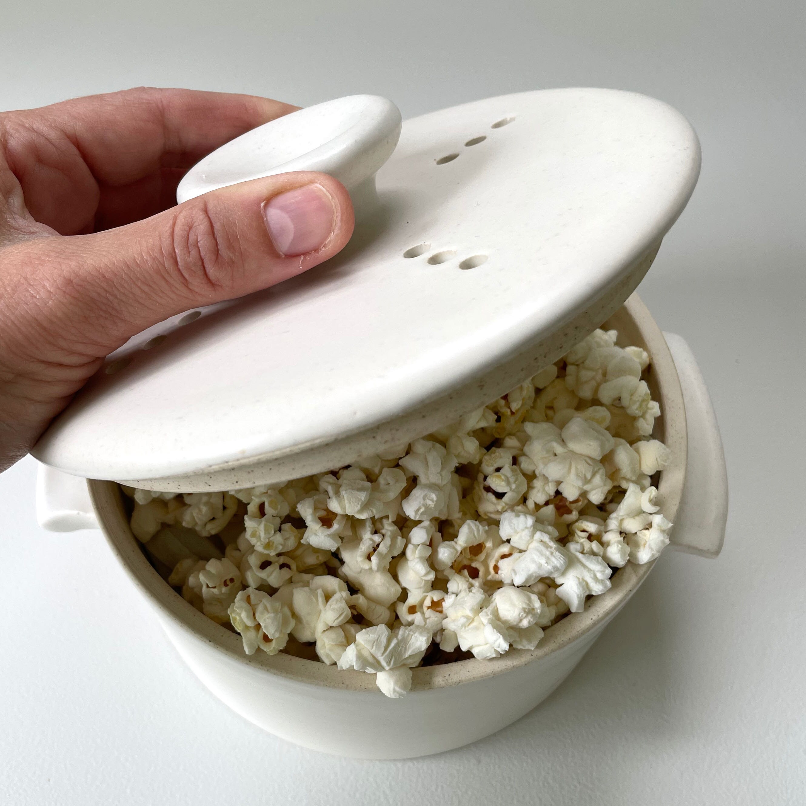 NEW Hand Made Microwavable Popcorn Pot in Matte White Etsy