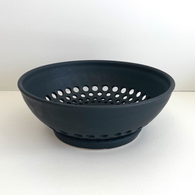 Elegant Berry Bowl and Plate Set in Farmhouse Matte White or Matte Black Glaze...in 4 sizes. image 8