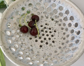 Elegant Berry Bowl and Plate Set in Sea Salt and Gray Opal Glaze...in 4 sizes.