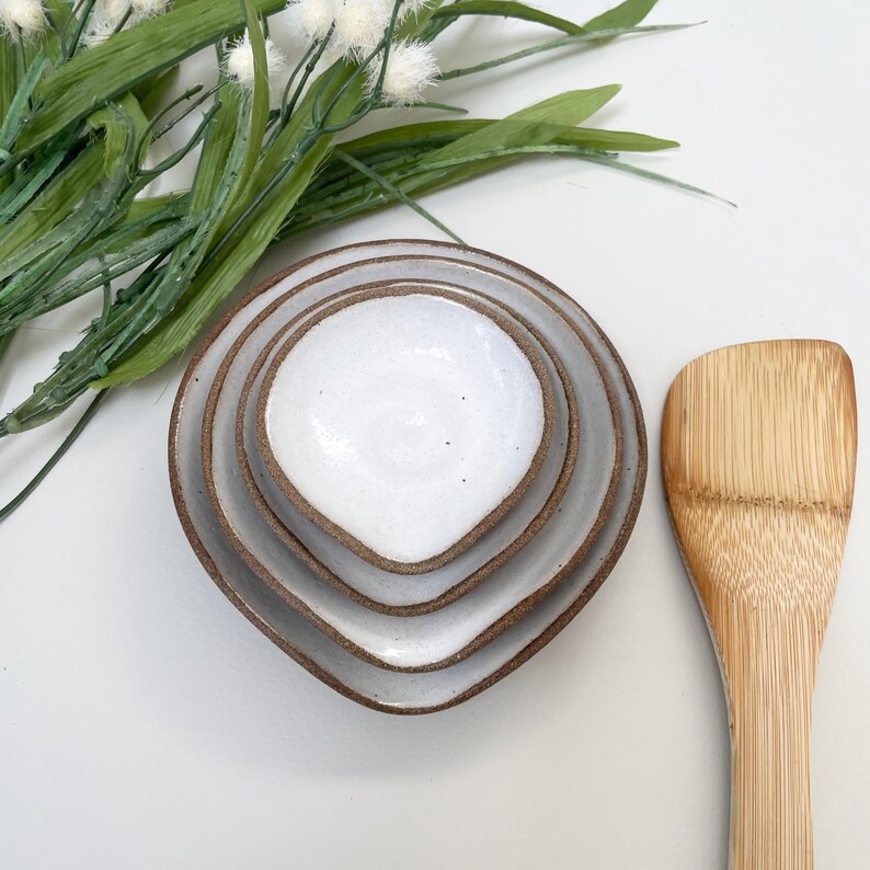 Spoon Rests in Earthy Brown Clay and Glossy White Glaze, Kitchen Sponge ...