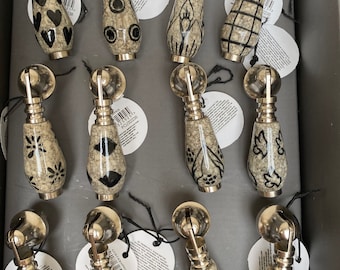 Black & Grey Vintage Style Ceramic Drawer / Cabinet Pulls
