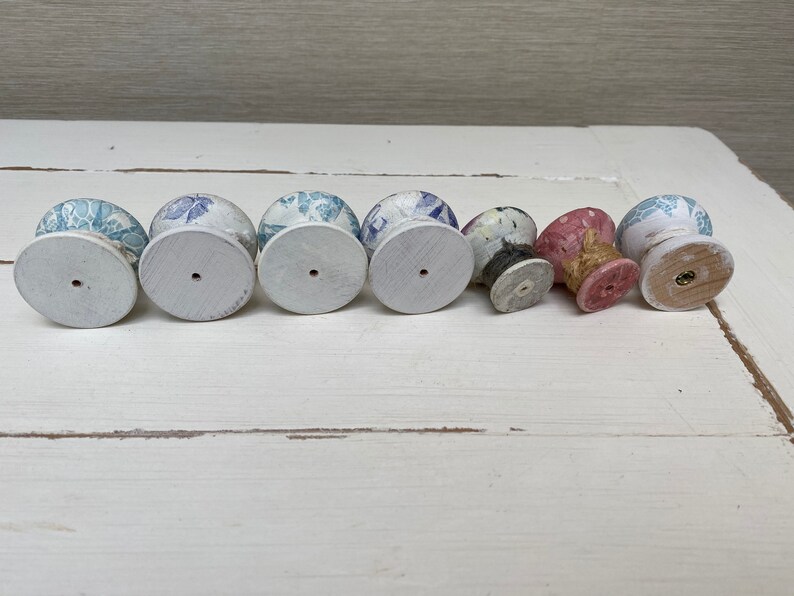 Seven Hand Made Decoupage Door Knobs Etsy