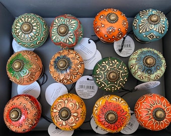 Vintage Style Colourful Doorknobs - 12 Varieties Sold Individually