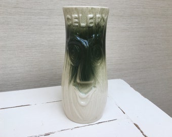 Vintage Celery Vase Face Pot