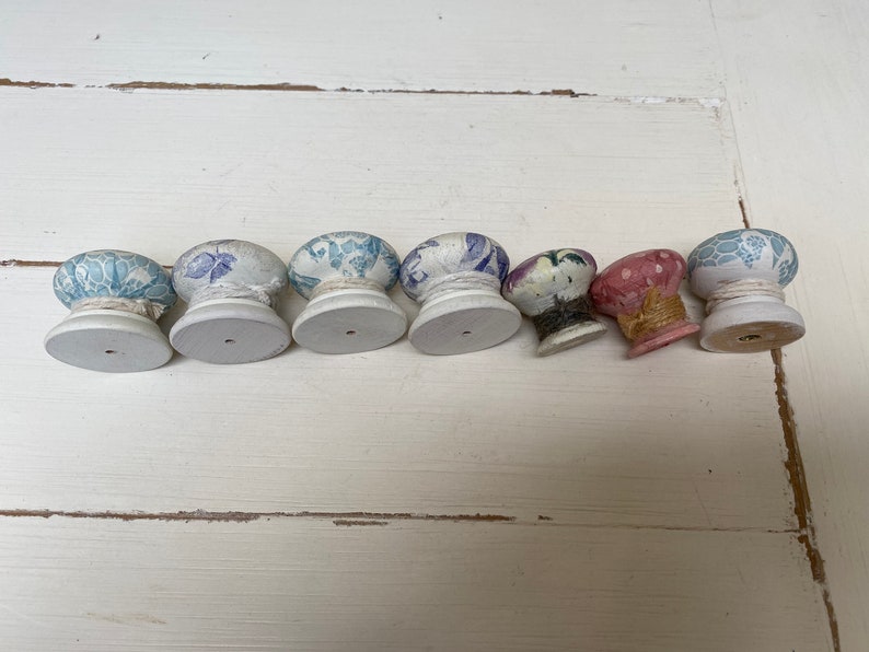 Seven Hand Made Decoupage Door Knobs Etsy