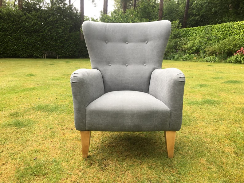 Reupholstered Laura Ashley Modern Arm Chair In Romo Linara Etsy
