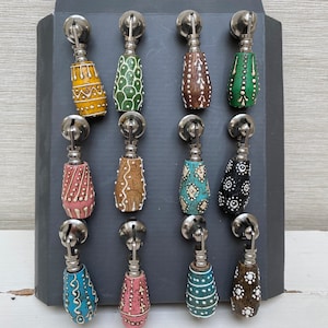 Colourful Patterned Drawer / Door Pulls Handles