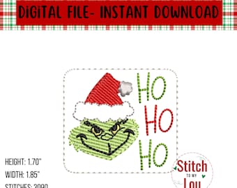 Mean Guy Christmas Feltie Embroidery Design (Digital Download)
