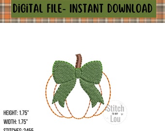 Coquette Pumpkin Embroidery Design, Fall Feltie Design, Machine Embroidery Design
