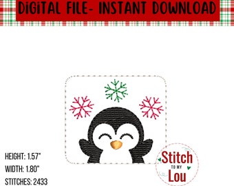 Penguin Snowflakes Feltie Embroidery Design: Christmas OBGYN (Digital File)