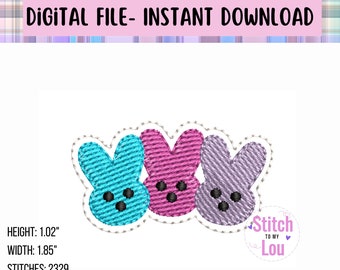 Peeps Trio Feltie Embroidery Design (Digital Download)