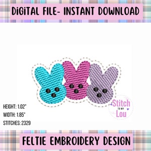 Peeps Trio Feltie Embroidery Design (Digital Download)