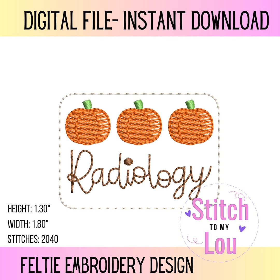 Trio Pumpkins Radiology Pumpkin Embroidery Design Medical Etsy