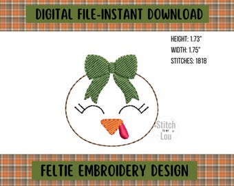 Coquette Turkey Feltie Embroidery Design (Digital Download)