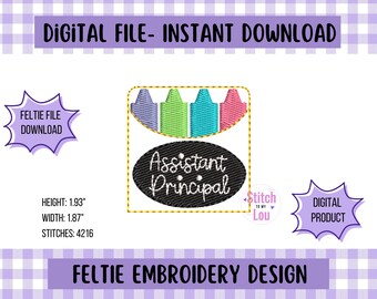 Biträdande rektor Crayon Box Filtie: Broderidesign (digital nedladdning)