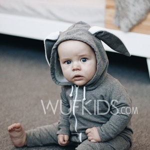 Baby Easter outfit with rabbit ears READY TO SHIP, bunny overall, bunny jumpsuit, bodysuit Easter, rabbit sweater, rabbit costume,