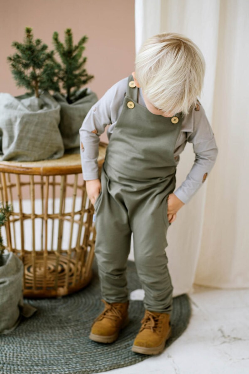 Dungarees for Toddlers and Babies Khaki Green GOTS Organic Etsy