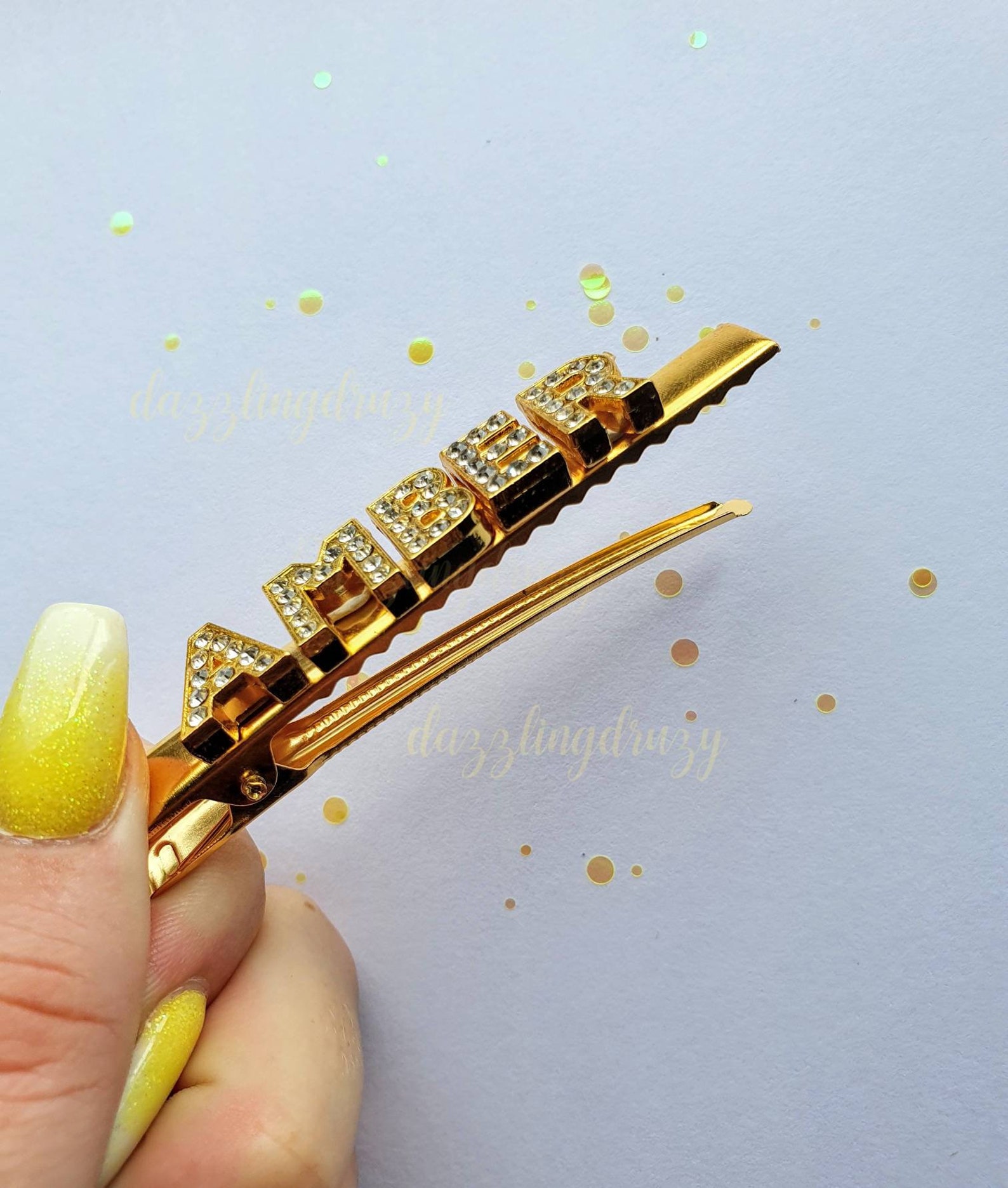 Personalised hair clip Custom name clip Customisable hair clip Etsy