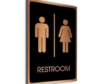 Waterproof Restroom Sign: Traditional Aluminum Composite Office Decor
