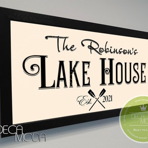 PERSONALIZED LAKE HOUSE Sign, Lake House Signs Sign, Custom Signs, Lake House, Wood Frame, Custom Lake House, Lake House Sign