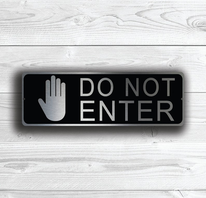Cartello NON ENTRARE, Cartello Non entrare, Cartelli per porte, Cartello per porta Non entrare, Cartello Vietato l'ingresso, Cartello per porta aziendale, Arredamento per ufficio, Non entrare immagine 3