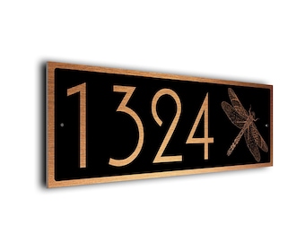 Dragonfly Address Sign: Custom Metal House Number