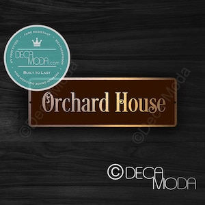 HOUSE NAME SIGN, Outdoor House Name Plaque, Amuminum Composite, Bronze and Copper Color, Outdoor House Signs, Traditional House Name Sign