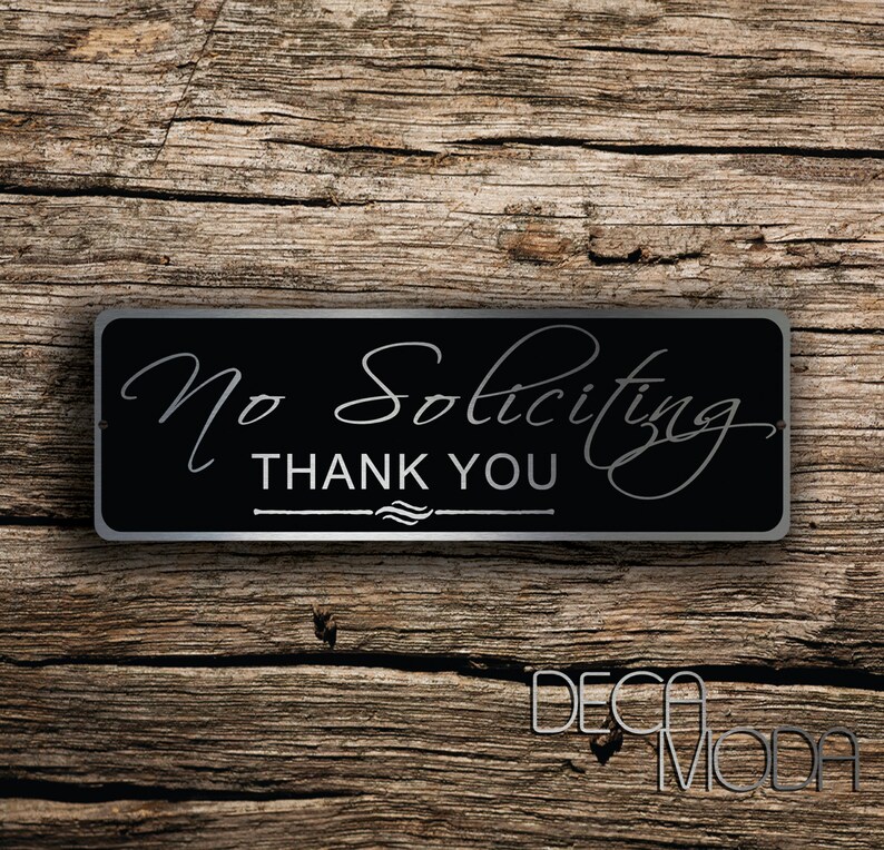 no solicitation sign no solicitation sign on durable brushed etsy