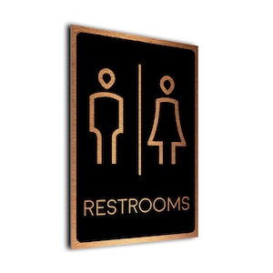 Modern Restrooms Symbol Sign | Restrooms Sign | Restrooms | Modern Business signs | Office Signs Waterproof Signs | Fade Resistant Signs
