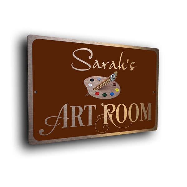 Art Room Sign, Personalized Sign, Brushed Bronze and Copper Finish, Fade Resistant, Gift for Artist, Custom Art Room Signs, Art Room, Artist