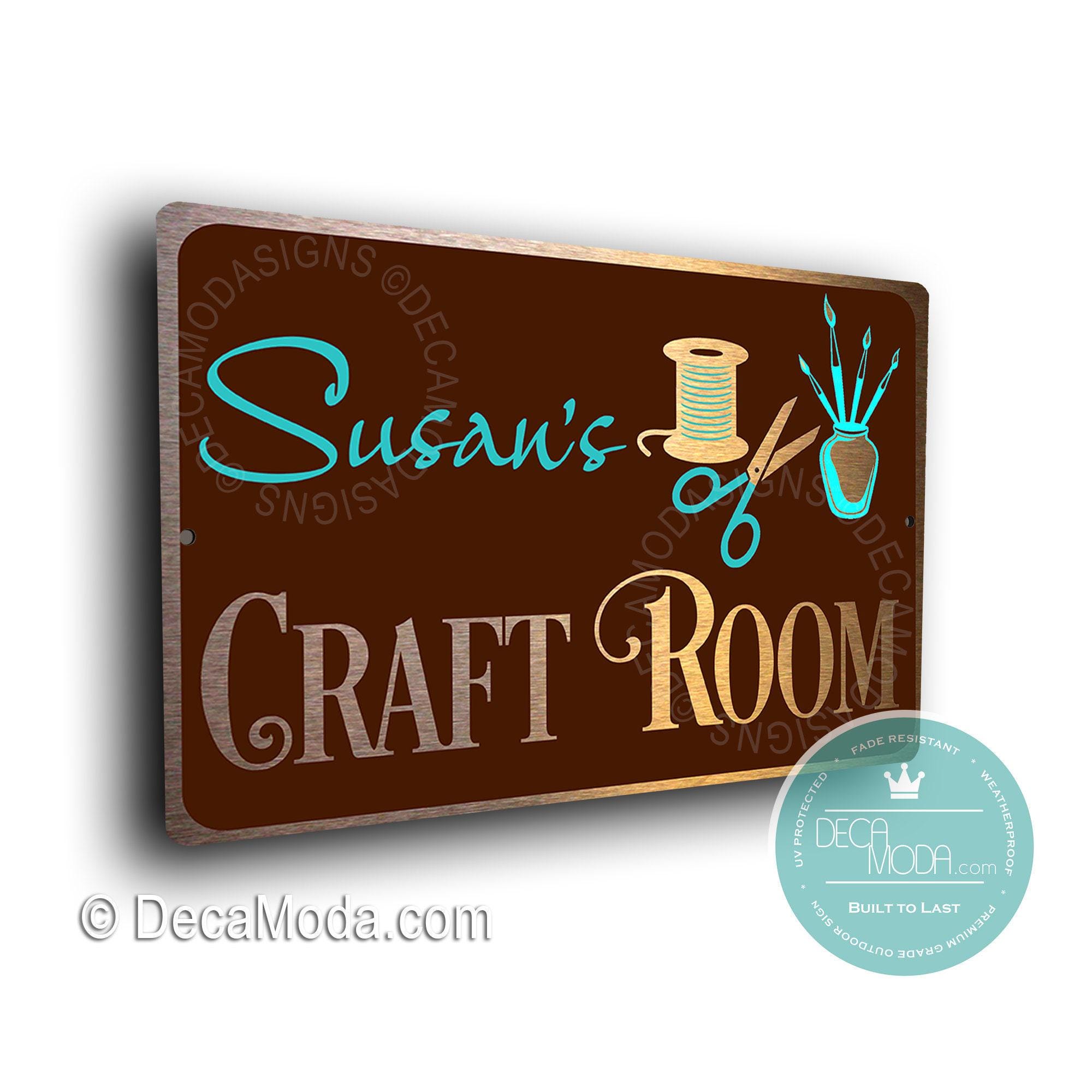 Personalized Craft Room Sign: Brushed Copper Metal Decor - Etsy