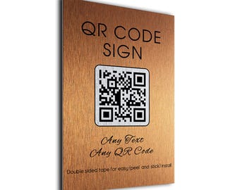 QR-Code-Menüschild, Scan-Plakette aus gebürstetem Aluminium für Restaurants und Cafés