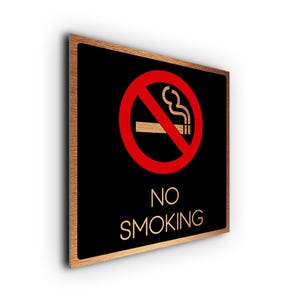 Brushed Metal No Smoking Sign | Self Adhesive Plaque