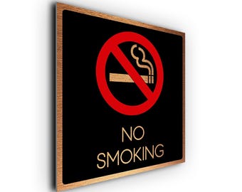Brushed Metal No Smoking Sign | Self Adhesive Plaque