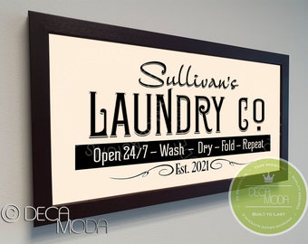 PERSONALIZED LAUNDRY Sign, Laundry Sign, Custom Sign, Laundry Gift, Wood Frame, Custom Laundry , Laundry Decor, Custom Laundry sign, Laundry