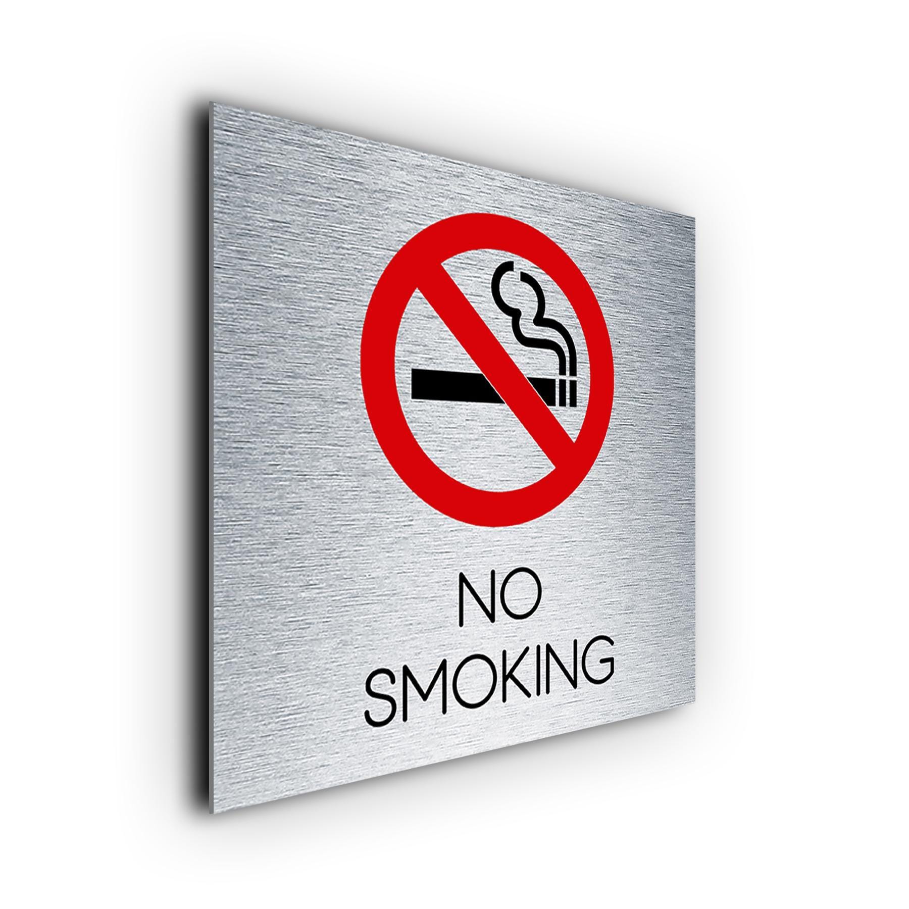 Brushed Metal No Smoking Sign | Self Adhesive Plaque - Etsy