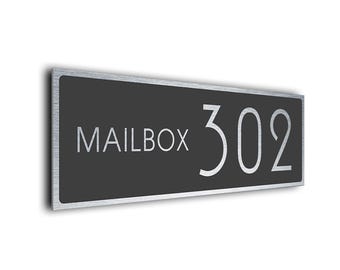 Easy Install Weatherproof Mailbox Number Sign, Custom Brushed Aluminum Address Plaque