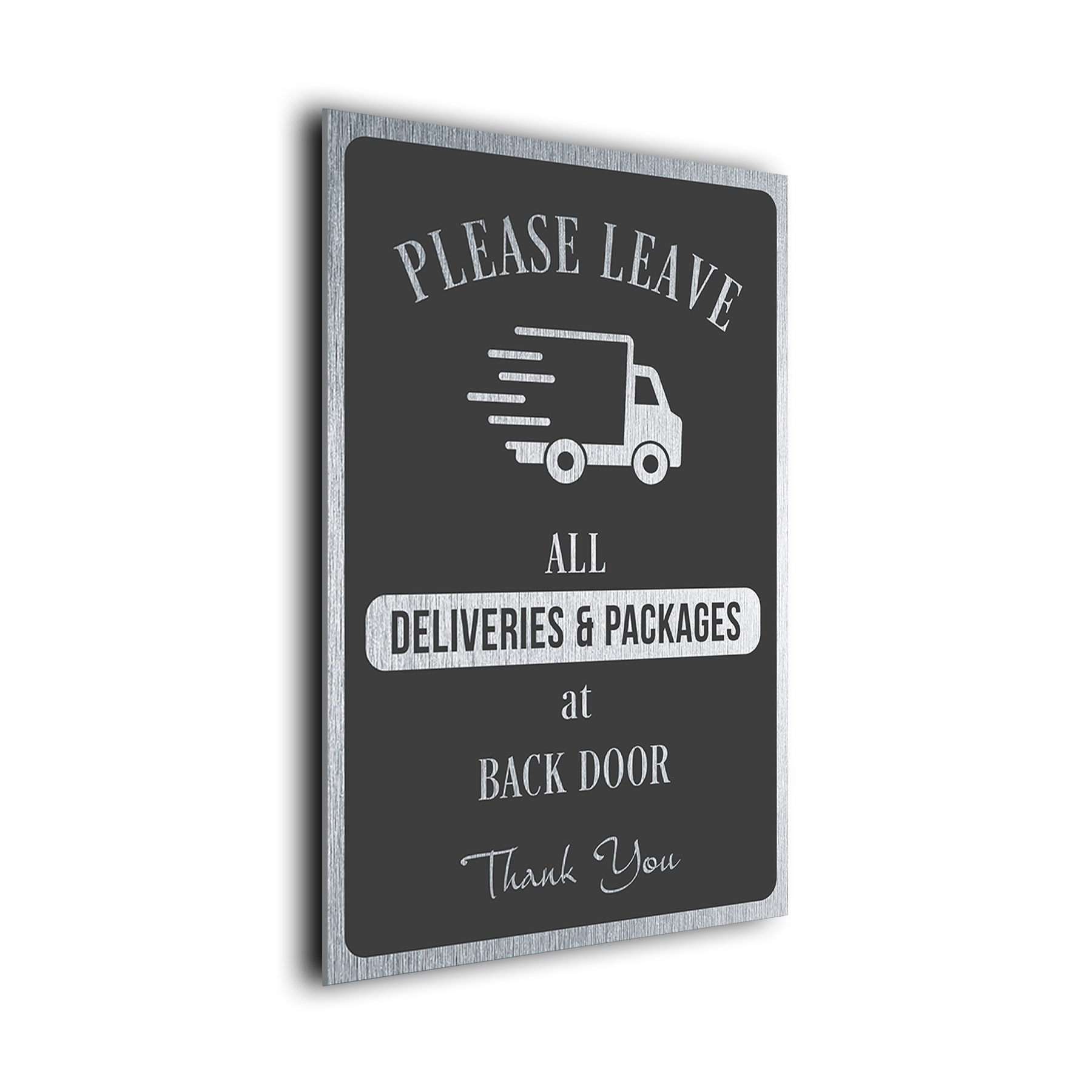 Packages and Deliveries Signs, Please Leave all Deliveries and Packages At Back Door, Outdoor Sign, Weatherproof signs, PBDGS151223
